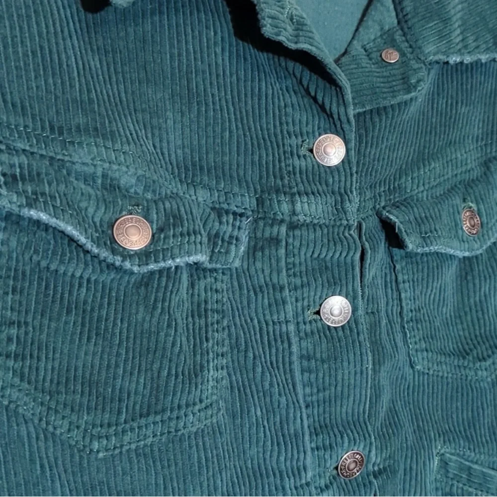 Free People Green Corduroy Jacket with Rust Accent - Picture 6 of 14